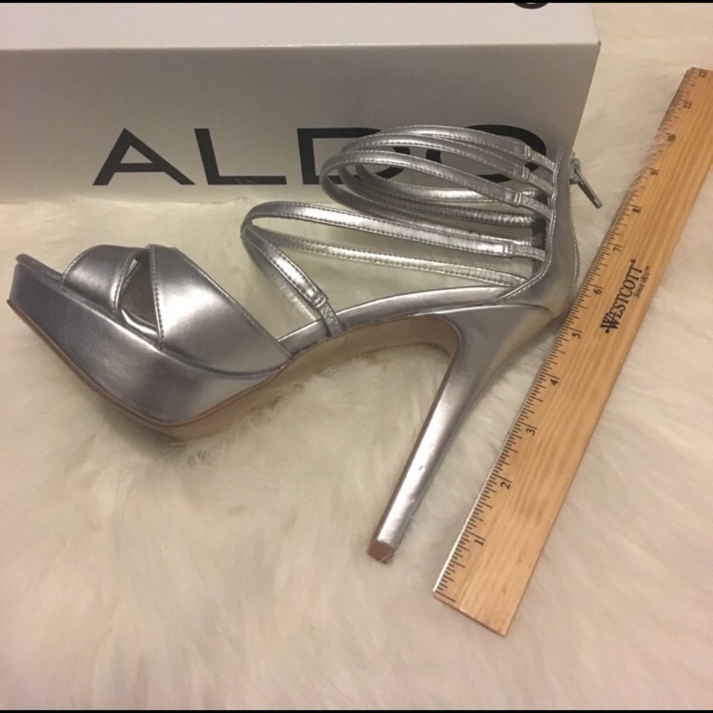 Aldo Metallic Silver Heels